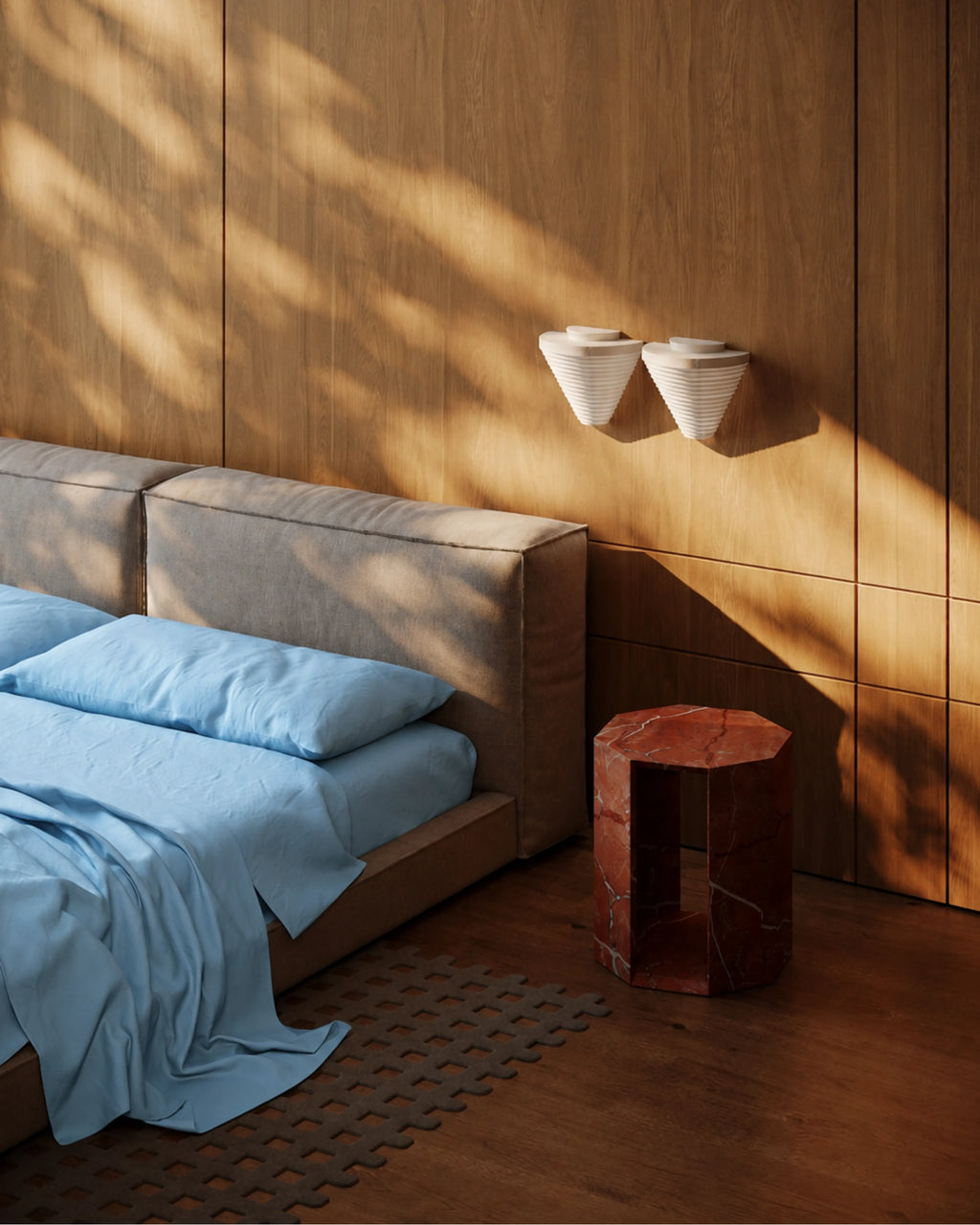 300 TC 100% Cotton Fitted Bedsheet - Nimbus (Shaam Sahil)
