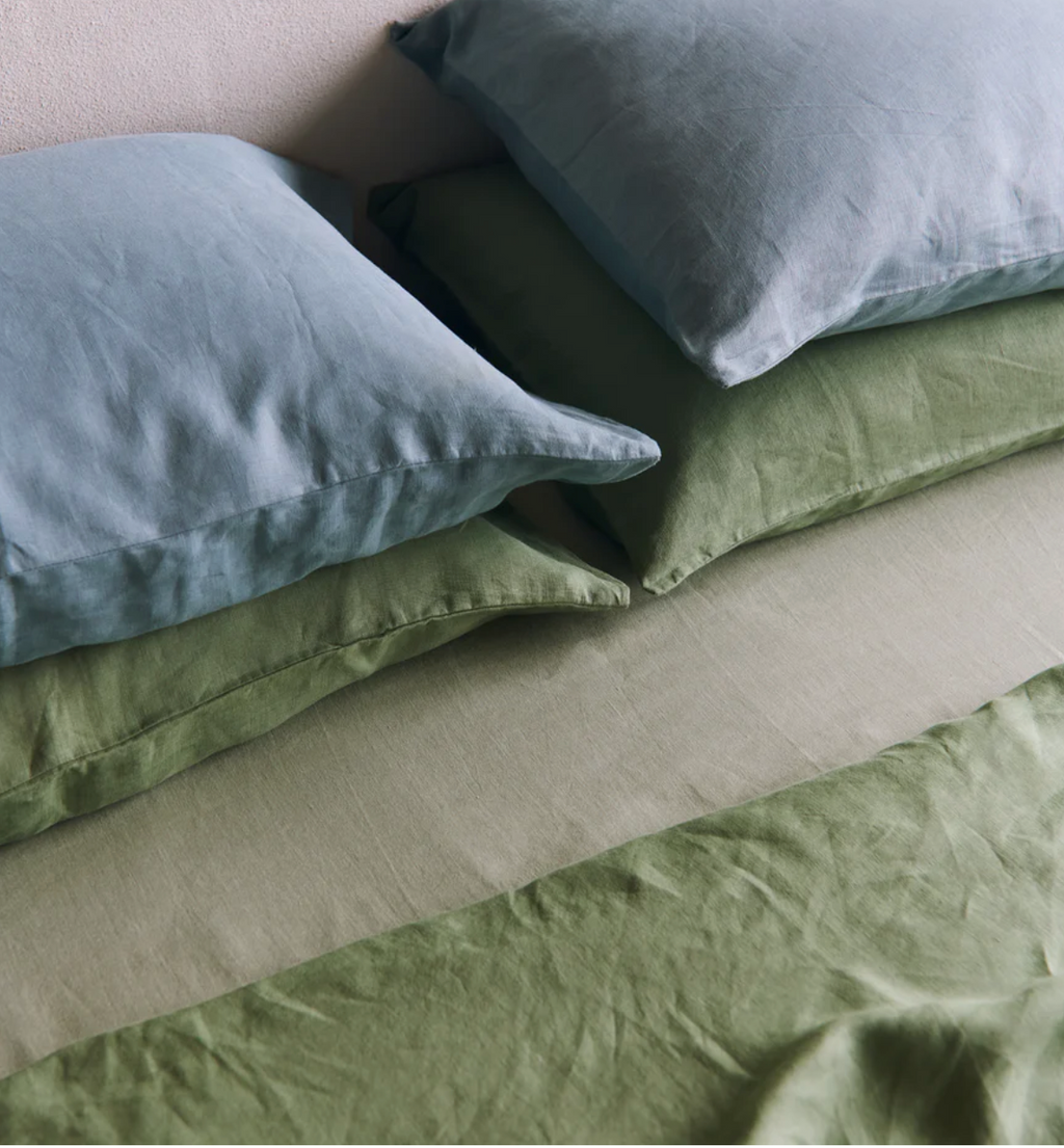 Baagh: Sage Flat Bedsheet with 2 pillowcases