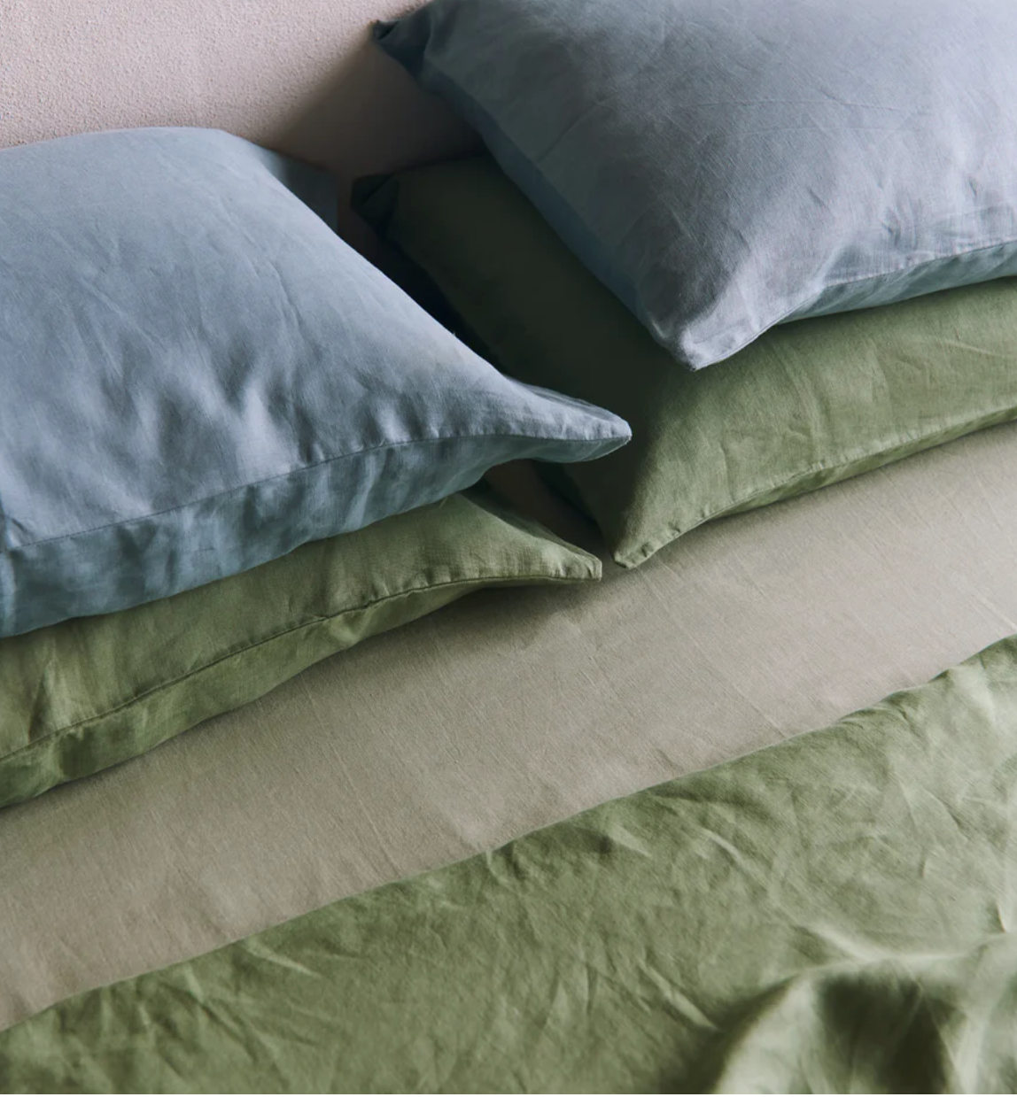 Baagh: Sage Flat Bedsheet with 2 pillowcases